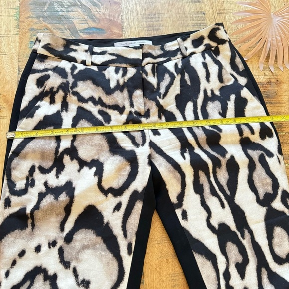 Diane Von Furstenberg Mary Mikado Wool Silk Pants Animal Print Size 6 - Picture 14 of 16